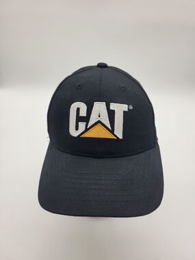 CAT Logo Black Baseball Cap with Yellow Accent